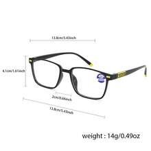 1 Pair Unisex Fashion Square Lightweight Reading Glasses, Featuring Comfortable Non-Slip Design And Lightweight Ergonomic Design, Suitable For Reading, Driving, Fishing And Daily Wear - Multicolor - View 8
