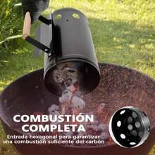 UTRHHVS Iniciador Rápido de Briquetas de Carbon, Encendedor de Carbon Compacta para  Asador y Grill, Chimenea de Acero Inoxidable Compacto y Fácil de Usar y Accesorios - Multicolor - Ver 4