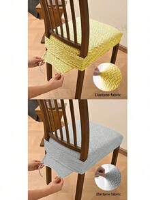 Non-Slip Dining Chair Cover, Soft Plaid Pattern, Elastic Chair Cover, Suitable For Office And Home Chairs, Beautiful High Elastic Soft, Can Replace Old Surface, Protects Chair, Aesthetic Home - Multicolor - View 5