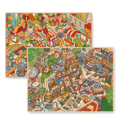 A Set Of DIY Scene‑Building Stickers,DIY Handcraft Stress‑Relief Scene Stickers,Leisure Time Puzzle Materials For Students To Relax