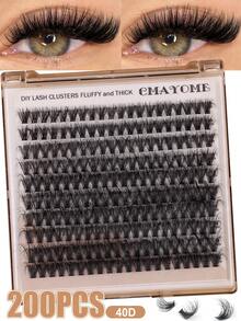 160/180/200pcs D-Curl Single Lash Extensions, Long-Lasting, Lightweight & Long, Suitable For Home DIY Beginners, Portable Travel Pack, Soft & Voluminous, Mixed Design, Enhances Eyes, Easy To Use, Perfect For Stage/Daily/Cosplay/Photography/DIY Eye Makeup - D - View 17