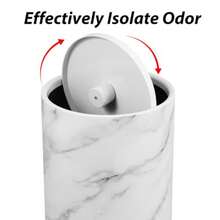 Kichvoe Cubo de Basura con Tapa Abatible Bote de Basura de Imitaci?n Veteado para Cocina Ba?o Oficina y Dormitorio Pl?stico 9.17 X 9.17 X 10.62 in 1 Pieza - Blanco - Ver 6