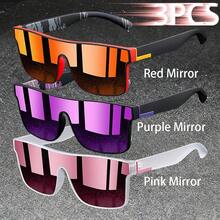 3PCS Fashion Vintage Square Sports Glasses Flat Frame Street For Unisex Eyewear For Choice For Outdoor Vacation And Daily Clothing Matching - 3PCSF766 - View 23