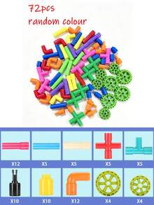 30/50/72/100/150pcs DIY Water Pipe Building Blocks Toy, Educational Construction Toy, Suitable For Children Designers, Toy Gift, Children Toy - Multicolor - View 10
