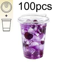 16oz/14oz Set Clear Cups With Lids, Durable Straight Lid Iced Drink Cups, Smoothie Cups, Suitable For Cold Drinks, Juice And Milkshakes - Halloween/Christmas/Birthday Party Essentials - Transparent - View 21
