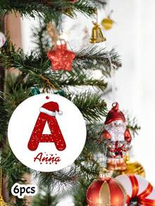 客製化聖誕裝飾品，個性化 A-Z 字母樹飾品，可愛圓形吊飾，客製化姓名紀念品，可定制生日禮物，兒童禮物 - 風格A - 查看 24