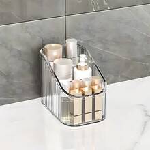 3pcs Portable Cosmetic Storage Box + Nail Art Storage Box (Set), Transparent Plastic Jewelry Storage Box, Makeup Organization And Storage, Hair Clips, Hair Accessories, Hair Ties And Other Jewelry Storage Box, Used For Bathroom Room Vanity Display Box, Bathroom Accessories - Clear - View 6