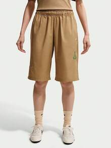 Nike Celana Pendek Tenun Panjang Wanita AS W NSW LONGLINE SPD IW1216-242 - Biji cokelat - View 1