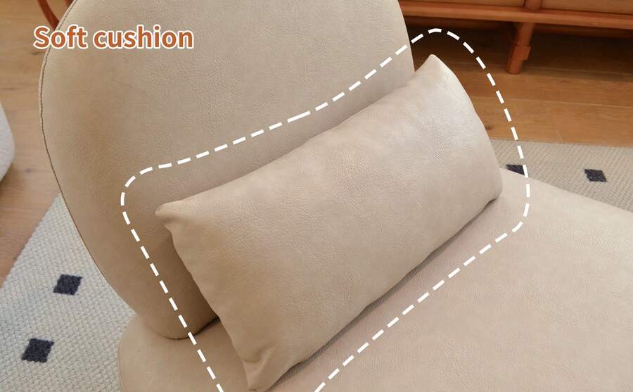 Sturdy Velvet Accent Chair Solid Wood Legs - 駝色 - 查看 1
