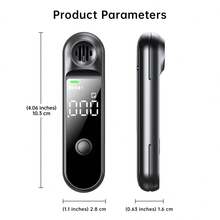 Breathalyzer Portabel, Alat Analisis Alkohol Pribadi, Alat Uji Deteksi Alkohol Digital yang Dapat Diisi Ulang - Hitam - View 7