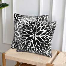 Juego de 2 fundas de almohada cuadradas florales modernas e impermeables para decoración de patio, muebles de jardín, sofá - Multicolor - Ver 8