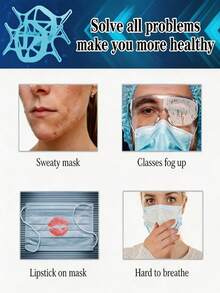 10/5/1pc Silicone Mask Inner Support, No Protective Device, Breathable, Suitable For Fitness Training Daily Protection, Prevents Mask From Sticking To Face - Mask Holder - View 5