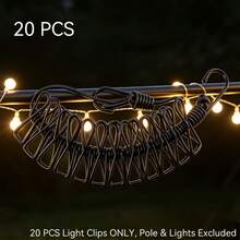 Outdoor String Light Clips, 1/10/20pcs Heavy Duty Windproof LED Fairy Light Clips, Reusable Garden Light Hooks, Suitable For Camping, Patio, Deck, Porch, Backyard Wedding Party Decoration - Multicolor - View 6