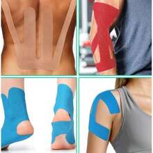 4pcs Shoulder Support Elastic Kinesiology Tape, Waterproof And Sweatproof, Stretchable Sports Muscle Tape, Suitable For Running, Workouts, Basketball, Tennis, Badminton, And More - Multicolor - View 5