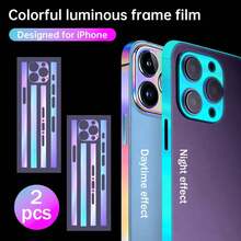 Yezodawee Holographic Chameleon Phone Frame Sticker, Color-Changing Holographic Edge Protector Film, Scratch-Resistant No-Residue Side Sticker, Compatible With IPhone 17 Pro Max, 16 Pro Max, 16 Plus, 15 Pro Max, 14, 13 Pro Max - Multicolor - View 24