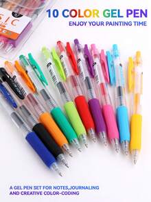 ZhiJi 6/8/10pcs Colorful Neutral Pens - Retractable, Fine Tip (0.7mm), Multiple Vibrant Colors, Gel Pen Set, Eyeliner Pen, Needle Pen, Ballpoint Pen, Perfect For Vibrant Color Writing And Sketching, Smooth Writing, Used For Drawing, Highlighting, Note-Taking, Making Manuals, Office Use - Multicolor - View 9