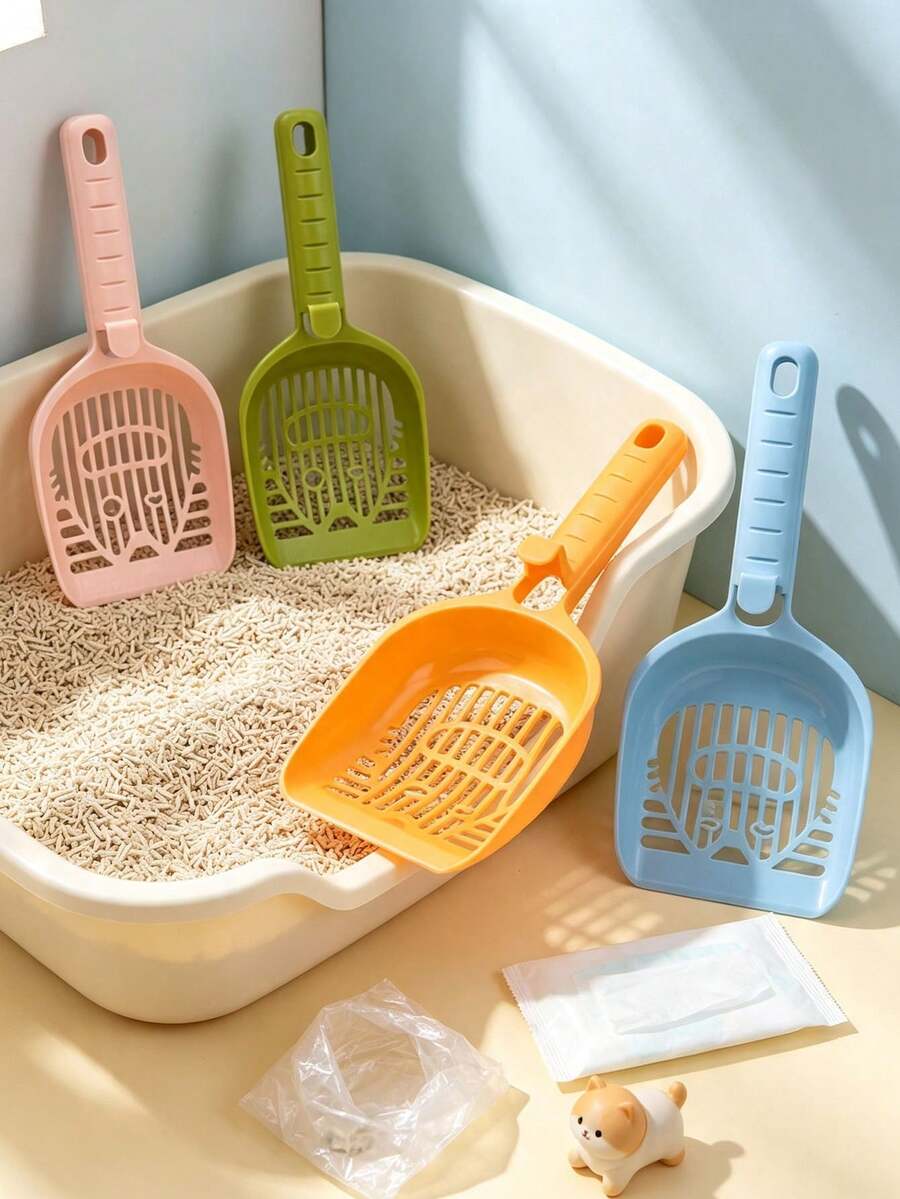 2/1pc Cat Litter Scoop, Long‑Handle Hollow‑Out Plastic Cat Poop Shovel, Large‑Hole Sifting Kitty Litter Cleaner, Non‑Slip Handle Pet Waste Scooper, Cat Sand Cleaning Tool For Indoor Cats Cat Accessories Cats Stuff Poop Scoop Christmas