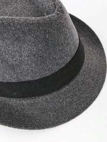 1pc Casual Felt Hat With Woven Band Decoration, Suitable For Daily Commute - Top Hat - View 5