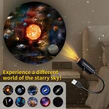 Starry Sky Galaxy Projection Light, Multi-Galaxy Image Replacement, LED Projector, 360° Rotatable USB Night Light, Moon Earth Mercury Mars Saturn, Suitable As Gift, Room Decor, Photo Background, Wall Ceiling Decoration, 360° Rotatable Direction Decorative Light Applicable To Various Flat Walls, Floors, Bedroom Ceilings, White Wall Decoration Light, Christmas Gift Holiday Gift Perfect Essential Gift For 13 Holidays - Galaxy Colorful Atmosphere Projector Light - View 4