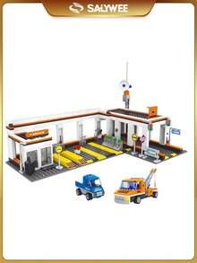 SALYWEE DIY Assembly Toy, Building Block, Offshore Oil Fields(310+Pcs), Car Repair Shop(440+Pcs), Decorative Ornaments, Birthday Gifts - Multicolor - View 8