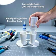Glue Holder, Anti-Slip Inverted Glue Bottle Fixing Bracket, Suitable For Standard Glue Bottles, Leak-Proof Base With Anti-Slip Fixer, Suitable For DIY, Office, Factory Use, Suitable For Glue Tubes - Multicolor - View 3