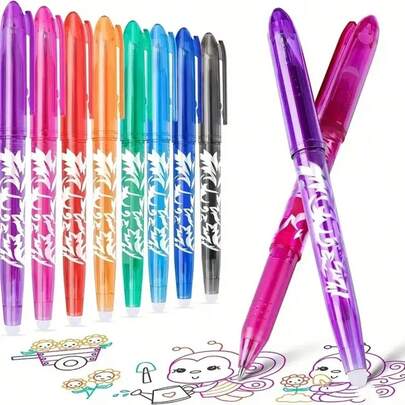 48pcs Colorful Erasable Neutral Pens, Built-In Eraser, Large Capacity Ballpoint Pens, 0.5mm Fine Tip, Suitable For Drawing And Doodling, Perfect For Note-Taking And Writing, Ideal Office And School Supplies, Birthday, Christmas, Halloween, Valentine's Day, New Year, Friend, Easter Gifts