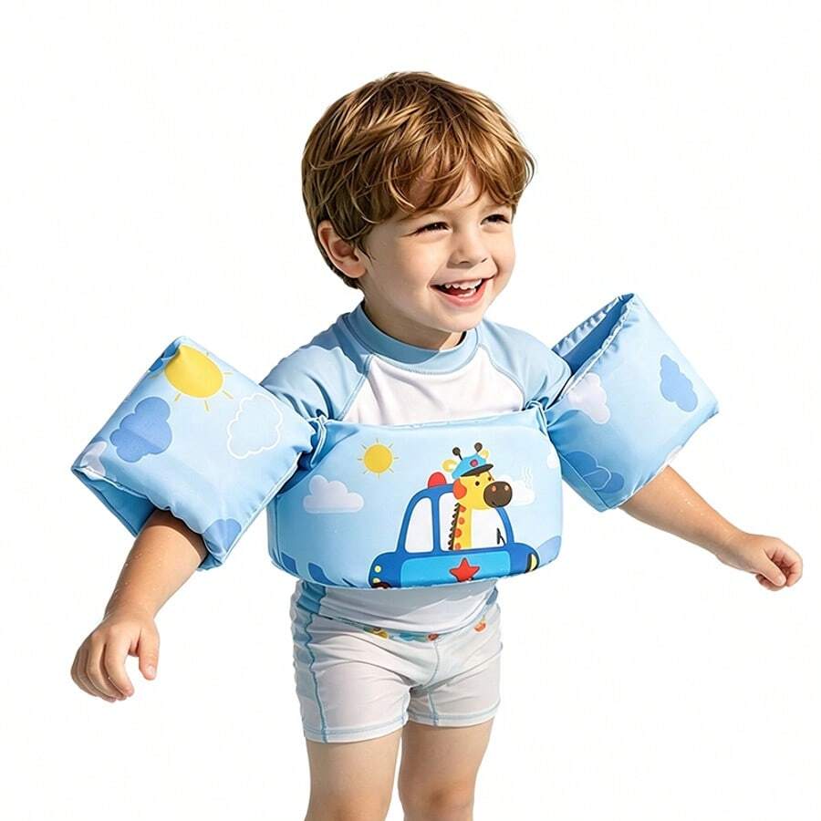 1pc Swimming Vest With Adjustable Shoulder Straps And Quick-Release Buckles, Suitable For People Weighing 10 To 25kg. Perfect For Indoor Pools And Beaches