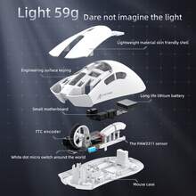 ATTACK SHARK Mouse Gaming PAW3311 Ringan, Mouse Nirkabel Bluetooth 3 Mode untuk Laptop dan PC, Mouse Gaming Kompetitif - View 6