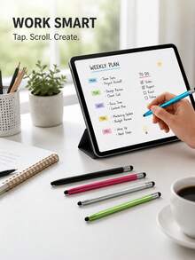 2-In-1 Dual-Tip Capacitive Stylus Pen, Universal Stylus Compatible With IPad, Android Phones And Tablets, Fine Tip Stylus For Digital Art, Painting, Sketching, Writing And Office Use - View 2