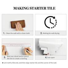 WalDecoo 4pcs/10pcs/20pcs 2mm Thick White Herringbone Pattern Self-Adhesive Wall Tiles, 3D Peel And Stick Wall Stickers, Waterproof Removable Wall Tile Decor For Kitchen Bathroom Walls - VP401 - View 7
