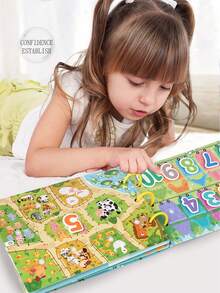 1pc Children's Early Education Quiet Sticker Book, Common Knowledge Cognitive Repeated Word Recognition Educational Montessori Baby Sticker Book Toy - Quiet Book - View 9