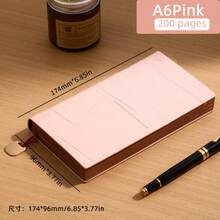 A6 PU Leather Cover Notebook With Pocket, Portable Small Notebook, Business Office Soft Leather Work Memo Pad, Minimalist Diary, Artistic Exquisite Note-Taking And Vocabulary Recording Book - A6 - View 13