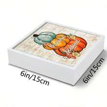 Thanksgiving Blessing Pumpkin Stack Sign - Modern Style Wooden Box Sign, Creative Tabletop Decor Plaque, Multi-Purpose Desktop Display Sculpture, Suitable For Home, Office, Kitchen, Thanksgiving And Halloween Decoration Accessories - White Pumpkin Standee - View 6