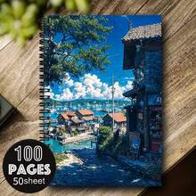 Japanese Rural Shop A5 Notebook With Horizontal Ruled Pages - Pastoral Diary & Planner Suitable For, Office, Journaling, Kawaii Stationery Gift, Compact Notepad For Students And - One Book (50 Pages, 100 Pages) - View 10