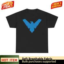 Nightwing Logo Unisex Heavy  Tee - Black - View 1
