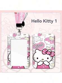 SANRIO 两件套，挂绳+卡套【正版授权】Hello Kitty校园照片夹，学生文具卡，编织挂绳公交卡，收纳盒钥匙扣，学生卡通保护套，交通卡，情侣透明长挂绳吊坠 - 多色 - 查看 16