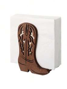 Cowboy Boot Shaped Napkin Ring, Western Theme Tabletop Organizer, Party Wedding Tableware Storage, Cowboy Boot Shaped Napkin Holder, Tabletop Storage Decor, Western Theme Tableware Organizer - Multicolor - View 5