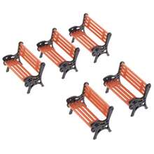 Park Bench Model, Mini Garden Decor, Handmade Character Landscape Bench Model, Garden Decoration, Country Decor, Miniature Scene Component - 5pcs - View 7