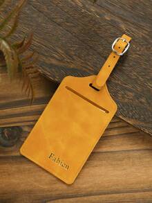 1pc Customized Embossed Name Luggage Tag, Suitable For Suitcase, Customized Gold Letter Combination Textured Suede Luggage Tag With Privacy Name Card, Personalized Travel Bag Backpack Label, Wedding Place Card, Gift Tag, Travel Accessories, Handmade, Fashionable Travel Gift, Bridesmaid Gift, Gift For Friends, Travel Essential - Multicolor - View 24