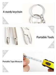 Men's Portable Mini Wrench Keychain, Creative Minimalist Adjustable Metal Universal Wrench, Multi-Function Key Chain With Screwdriver And Pliers - Multicolor - View 10