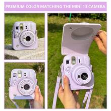 Tas Pelindung Kamera Instan Mini 13, Casing Pelindung Kamera Mini 13, Tas Kulit PU, Termasuk Album Foto 2x3 Isi 64 Lembar, Tali Bahu yang Dapat Diatur, Kamera Tidak Termasuk - View 4