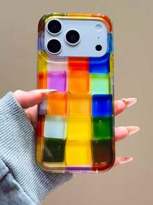 Colorful Plaid Phone Case Compatible With Apple 17 Pro Max, 16, 15, 14, 16 Pro, 18, 18 Pro Max, Premium Fresh Creative Fashion Full Coverage Protective Shell For Women - Color - View 1