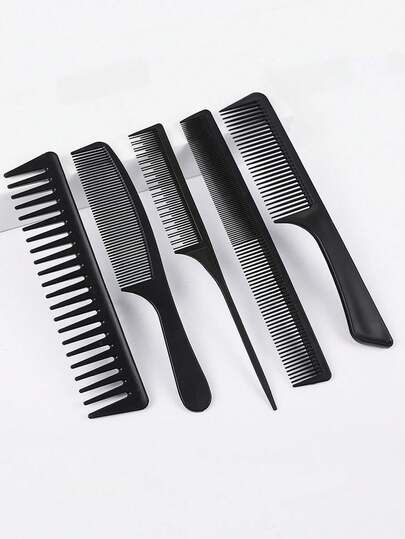 5pcs/Set Salon Styling Tools Volumizing Straight Hair Comb Slick Back Oil Hair Styling Comb Suitable For Perming And Haircutting