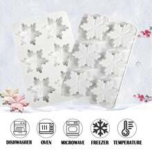 3D Snowflake Silicone Chocolate Candy Mold Christmas Cake Fondant Decorating Baking Tool Non-Stick Easy Release - White - View 7