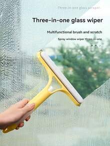 4-In-1 Glass Squeegee With Scraper And Sprayer, 3-In-1 Window Cleaner, Multi-Function Handheld Window Squeegee, Spray, Clean And Scrape, Suitable For Windows, Tiles, Car Windshields, Mirrors, Bathroom Cleaning Tools, Kitchen, Bathroom, Home Use - Multicolor - View 3
