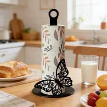 Butterfly Toilet Paper Holder, Suitable For Bathroom And Kitchen Decor, Suitable For Bathroom, Dining Table Rustic Style Home Decor. - Black Butterfly - View 1