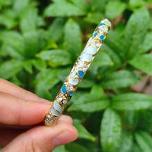 Handmade Enamel Bracelet, Rhinestone Enamel Shiny Thin Bracelet, Fashionable Cute Colorful Gold-Plated Vintage Bracelet, Stackable, Gift For Wife Or Friend - Grape Diamond Bracelet - View 16