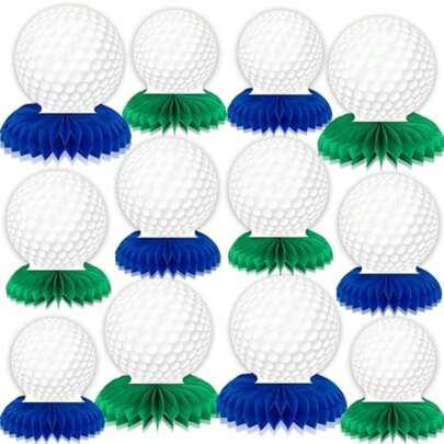 12 Piezas Centros de Mesa de Panal de Abeja de Golf Decoraciones para Fiestas Adornos de Mesa Deportivos Suministros para Fiesta de Cumpleaños Tema de Golf Cumpleaños Deportivo Baby Shower Regalo
