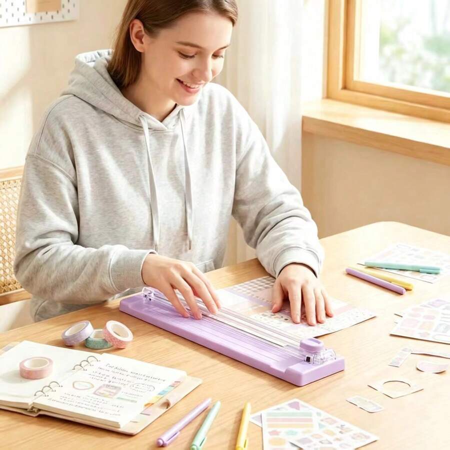 Multifunctional A3 Dual-Direction Paper Cutter, Portable Manual Paper Cutter With Ruler, Perfect For Office, School And Study Use - C - View 1