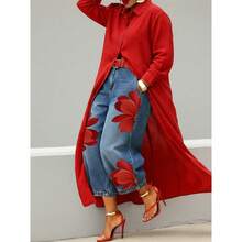 Women Jeans - Red - View 4